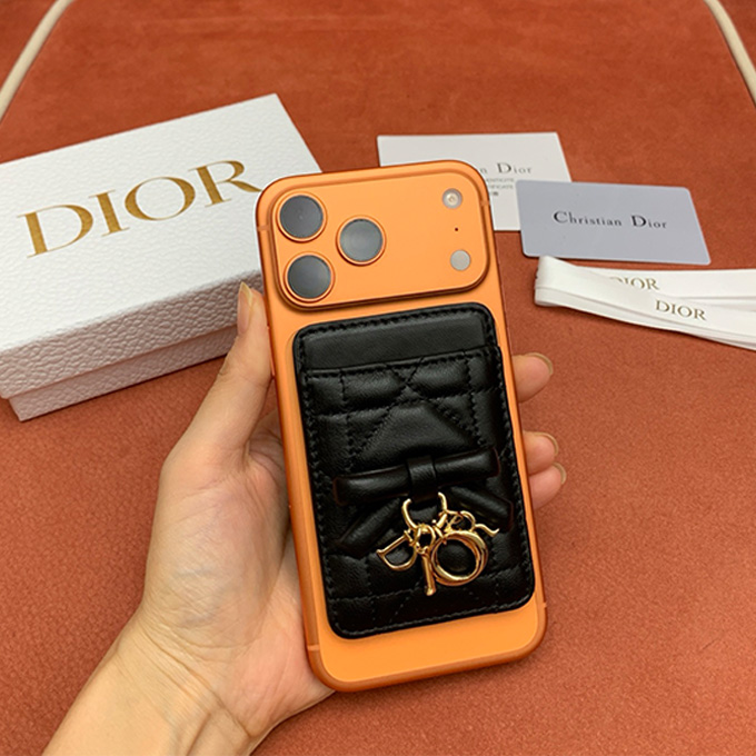 dior lady dior cannage quilted lambskin magnetic card holder
